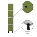 Ver imagem 7 de Armário Locker Guarda Volume Aço Light 4 Portas 34,5x179,5cm Azul/Cinza/Dali