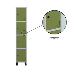 Armário Locker Guarda Volume Aço Light 4 portas 34,5x179,5cm - 8
