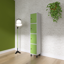 Ver imagem 4 de Armário Locker Guarda Volume Aço Light 4 Portas 34,5x179,5cm Azul/Cinza/Dali