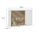 Ver imagem 3 de Armário Aéreo para Cozinha com 2 Portas de Vidro 1,2 M Cor:branco