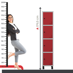 Armário Locker Guarda Volume Aço Light 4 portas 34,5x179,5cm - 6