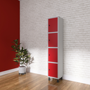 Ver imagem 4 de Armário Locker Guarda Volume Aço Light 4 Portas 34,5x179,5cm Azul/Cinza/Delrei