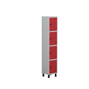 Ver imagem 1 de Armário Locker Guarda Volume Aço Light 4 Portas 34,5x179,5cm Azul/Cinza/Delrei