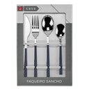 Ver imagem 3 de Faqueiro Le Sancho em Inox com Cabo Azul 16 Peças