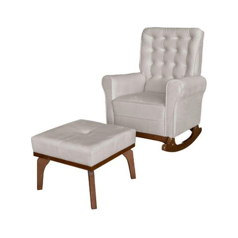 Sofá Poltrona de Amamentação e Balanço Páris C- Puff Off White