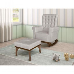 Sofá Poltrona de Amamentação e Balanço Páris C- Puff Off White - 2
