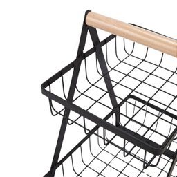 Fruteira Cesto Triplo Aramado Fruta Legumes Cozinha Organizaçao Mesa Bancada Prateleira Multiuso Esc - 5