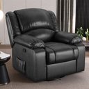 Ver imagem 7 de Poltrona do Papai Reclinável Sala de Cinema Madrid Glider Manual Giratória Massagem USB PU Preto Bri