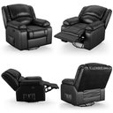 Ver mais imagens de Poltrona do Papai Reclinável Sala de Cinema Madrid Glider Manual Giratória Massagem USB PU Preto Bri