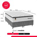 Ver imagem 4 de Cama Box Casal Bipartido + Colchão Comfort Class Pillow Top Branco/suede Cinza