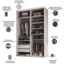 Ver imagem 4 de Closet Solteiro Guarda Roupa sem Porta 139cm 2 Gavetas Mdf Tunísia R02 Branco - Lyam Decor