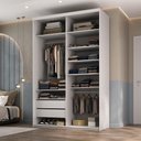 Ver imagem 2 de Closet Solteiro Guarda Roupa sem Porta 139cm 2 Gavetas Mdf Tunísia R02 Branco - Lyam Decor