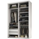 Ver imagem 1 de Closet Solteiro Guarda Roupa sem Porta 139cm 2 Gavetas Mdf Tunísia R02 Branco - Lyam Decor