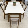 Conjunto Mesa de Jantar em Mdf + 6 Cadeiras Dalla Costa Cor:freijó com Off White e Bege Rústico - 2