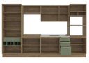 Ver imagem 4 de Armário de Cozinha Modulada Completa Reta 7 Peças 3,50m Botanic Kappesberg - Nogueira/verde Oliva