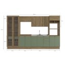 Ver imagem 3 de Armário de Cozinha Modulada Completa Reta 7 Peças 3,50m Botanic Kappesberg - Nogueira/verde Oliva