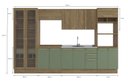 Ver imagem 3 de Armário de Cozinha Modulada Completa Reta 7 Peças 3,50m Botanic Kappesberg - Nogueira/verde Oliva