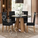 Ver imagem 6 de Sala de Jantar Estilo Red Vidro com 4 Cadeiras Nice Preto/Mel