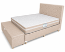 Ver imagem 1 de Kit Cama Box Casal Baú 1,38x1,88 com Cabeceira e Recamier - Bege