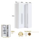 Ver imagem 3 de Guarda Roupa Modulado 100% MDF 2 Peças com Canto Reto 3 Portas e Gavetas Integrato Branco