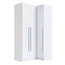 Ver imagem 2 de Guarda Roupa Modulado 100% MDF 2 Peças com Canto Reto 3 Portas e Gavetas Integrato Branco