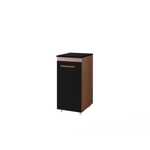 Armário Multiuso Zara com 1 Porta Organizador de Cozinha ou Lavanderia Cor - Savana Preto