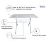 Jogo Mesa 120x70 para Restaurante Comércio com 4 Cadeiras Iso Cinza Base Branca Ecomhome - 5