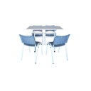 Ver imagem 2 de Jogo Mesa 120x70 para Restaurante Comércio com 4 Cadeiras Iso Cinza Base Branca Ecomhome