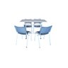Jogo Mesa 120x70 para Restaurante Comércio com 4 Cadeiras Iso Cinza Base Branca Ecomhome - 2