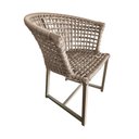 Ver imagem 2 de Kit 6 Cadeiras de Jantar Salinas em Corda Naútica Champanhe Base Alumínio Rami