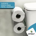 Ver imagem 3 de Suporte Duplo Porta Papel Higiênico Acoplar Caixa Descarga