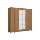 Ver imagem 2 de Guarda Roupa Casal 6 Portas (2 C/ Espelho) e 4 Gavetas C/ Pés Cb01t581 Canela - Kappesberg