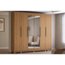 Ver imagem 1 de Guarda Roupa Casal 6 Portas (2 C/ Espelho) e 4 Gavetas C/ Pés Cb01t581 Canela - Kappesberg