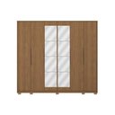 Ver imagem 3 de Guarda Roupa Casal 6 Portas (2 C/ Espelho) e 4 Gavetas C/ Pés Cb01t581 Canela - Kappesberg