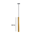 Ver imagem 2 de Kit 3 Pendentes Tubo Cilindro Alumínio 30cm: Cor Dourado