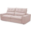 Ver imagem 1 de Sofá Retrátil Reclinável para Sala de Estar Living 210cm Dimas F04 Veludo Rosê
