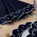 Ver imagem 5 de Kit 24 Pçs 12 Lugares Mesa Posta Sousplat Jogo Americano Poá: Azul Marinho