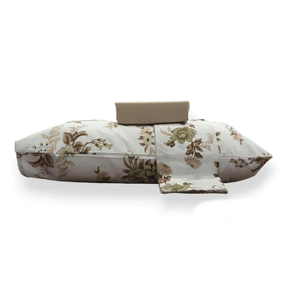 CAMA JOGO DE CAMA CASAL 200 FIOS ESSENZA 3 PC FLORAL VERDE .