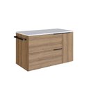 Ver imagem 2 de Gabinete de Banheiro Suspenso 80cm com 1toalheiro 2portas e 1gaveta Bh8020 Mel/branco