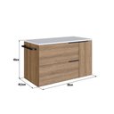 Ver imagem 3 de Gabinete de Banheiro Suspenso 80cm com 1toalheiro 2portas e 1gaveta Bh8020 Mel/branco