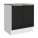 Ver imagem 1 de Balcão de Cozinha 70 cm 2 Portas Branco/Preto Lux Madesa