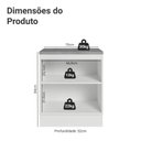 Ver imagem 2 de Balcão de Cozinha 70 cm 2 Portas Branco/Preto Lux Madesa