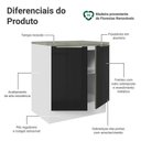 Ver imagem 3 de Balcão de Cozinha 70 cm 2 Portas Branco/Preto Lux Madesa