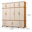 Ver imagem 2 de Guarda Roupa Casal Londres 5 Portas Freijó Off White – Luapa Móveis