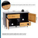 Ver imagem 4 de Gabinete para Banheiro em Madeira Maciça e MDF Eclipse Preto/Mel