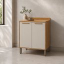 Ver imagem 1 de Balcão de Cozinha 2 Portas Tampo 100% MDF 80cm Malta Bege/Amêndoa/Off-White Espresso Móveis