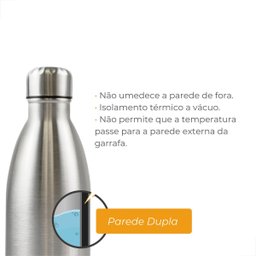 Garrafa de Água Térmica Inox Parede Dupla 500ml Portátil - 4
