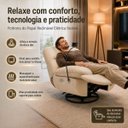 Ver imagem 3 de Poltrona do Papai Reclinável Elétrica Boston Massagem Aquecimento Giratória Entrada USB PU Bege