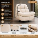 Ver imagem 4 de Poltrona do Papai Reclinável Elétrica Boston Massagem Aquecimento Giratória Entrada USB PU Bege