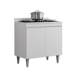 Balcão Cozinha Branco 80cm 2 Portas - Belliv Decor - 2